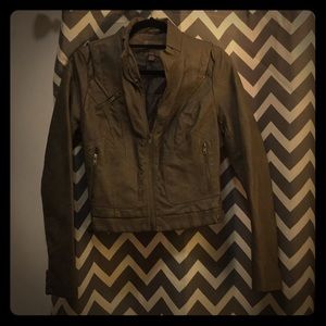 Faux leather moto style jacket